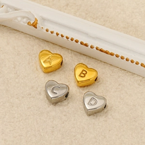 Heart Initial Pendant Necklace 18K Gold Plated Stainless Steel Alphabet Letter Charming Jewelry For Women Girls