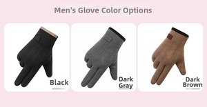 Gants thermiques d'hiver pour hommes en noir, gris foncé et couleur café foncé