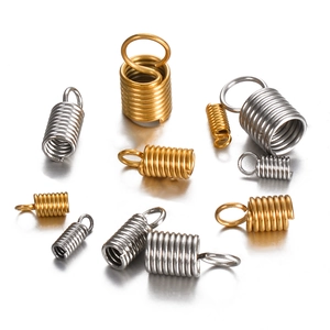 Golden and silver stainless steel spring coil connectors for DIY jewelry making