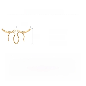 Detailed size measurement showing 3.5cm height and 3cm width of the bow pendant earrings