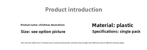 Detailed material specification and size guide for Christmas tree plastic ornaments