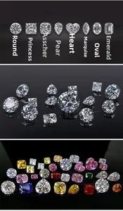 Collection of multi-shaped moissanite loose stones in various vibrant colors on black background