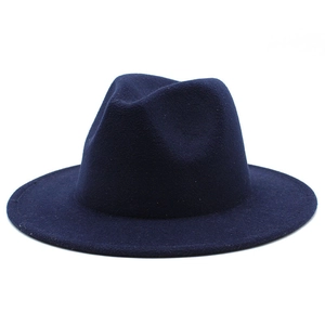 Klassischer dunkelblauer Filzhut im Fedora-Stil mit breiter Krempe für Erwachsene