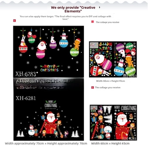 Stickers de fenêtre Noël DIY avec Père Noël et renne pour décoration de fête festive