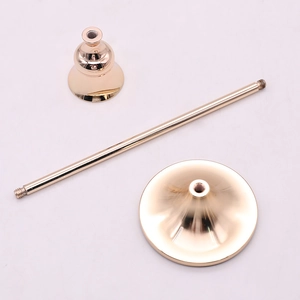 Europese luxe messing kandelaar set met gepolijste champagne gouden finish
