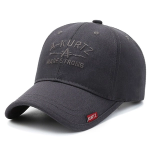 Casquette de baseball en coton gris foncé avec broderie vintage A-KURTZ et visière