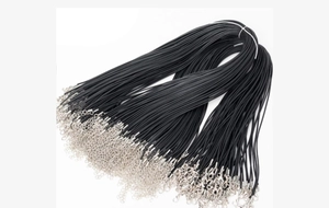 Bulk pack of 1.5mm black waxed cord necklaces with silver lobster clasps and extenders
