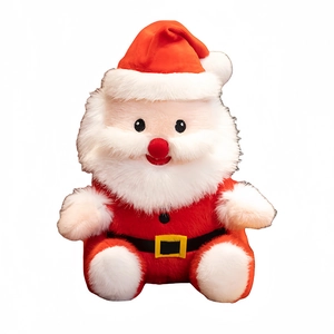 Plush Santa Claus doll in classic red suit with white beard for Christmas gift decoration