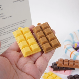 Realistic chocolate bar charms in assorted colors for DIY keychains and bag pendants