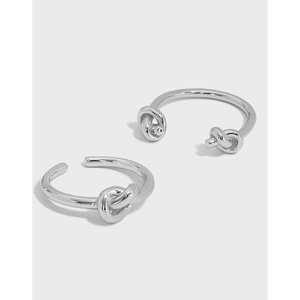 925 Sterling Silver Ring Knot Design Minimalist Open Adjustable Jewelry For Women Trendy Ins Style Plated