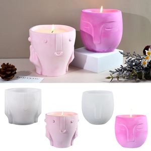 Human Face Shape Silicone Mold For DIY Flower Pot And Scented Candle Making Abstract Art Minimalist Home Decor Craft Tool