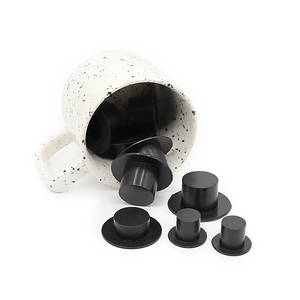 Miniature black snowman magician top hats for DIY Christmas craft doll accessories