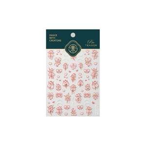 5D butterfly nail art stickers with pink bows and hearts on a white background