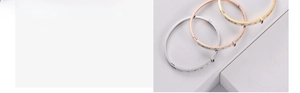 Three-color geometric titanium steel bangles with micro-pave crystals and vacuum plating