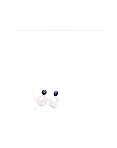 Detail view of U-shaped leather earrings with 8.7g weight and 5.5cm height measurements