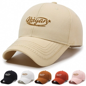 Casquette De Baseball En Coton Broderie Lettre Visière Courbée Boucle Réglable Décontracté Extérieur Chapeau Soleil Femmes Hommes