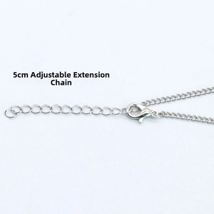 Silver lobster clasp detail with 5cm adjustable extension chain for necklaces