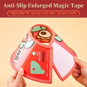 Waterproof PU pet Elizabeth collar in Dragon year style with adjustable Velcro strap