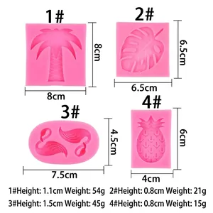 Set stampi in silicone rosa con fenicottero e foglie per decorazione torte e dolci