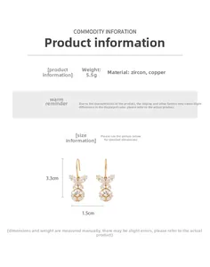 Tableau des tailles de boucles d'oreilles papillon avec dimensions 3,3cm sur 1,5cm