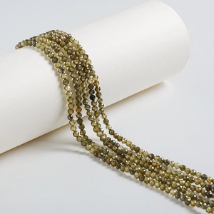 Olive green faceted zircon beads strand for DIY handmade bracelets and necklaces