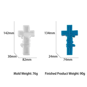 3D cross silicone mold with Faith engraving for DIY candles and resin crafts