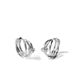 925 Sterling Silver Hoop Earrings For Women Multi Layered Braided Twist Knot Design Minimalist Korean Ins Style Jewelry