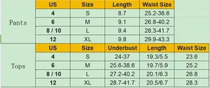 Tableau des tailles détaillé pour body en dentelle avec mesures pour les tailles S, M, L, XL