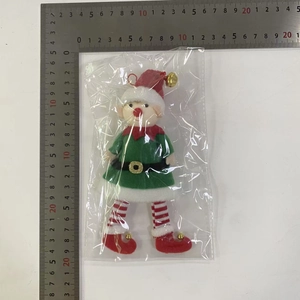 Detailed measurement of plush Christmas elf hanger with bells showing 20cm height scale