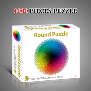 1000 pieces round color wheel puzzle for adults and kids in a premium white display box