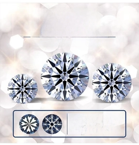 Macro detail of Hearts and Arrows cut precision on high clarity cubic zirconia stones