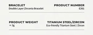 Specifications of double-layer titanium steel bracelet with pavé cubic zirconia