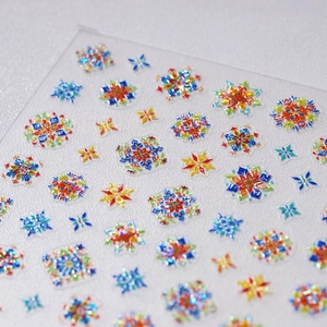 Autocollants nail art mandala bohème avec dorure holographique 3D et motifs colorés