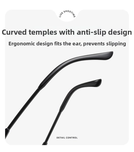Detail view of ergonomic curved glasses legs with anti-slip design for kids sunglasses