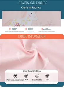 Détail de robe rose en coton pour fille avec broderie de cheval et fleurs chic