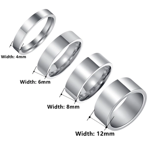 Comparison of 4mm to 12mm widths for minimalist polished stainless steel bands
