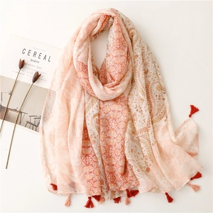 Women's Ethnic Paisley Printed Tassel Scarf Bohemian Polyester Shawl Lightweight Sunshade Beach Wrap For Travel Daily Jewelry