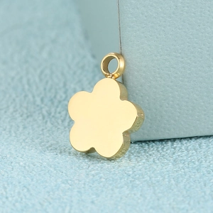 Flower Pendant Stainless Steel Golden DIY Jewelry Making Accessories Petal Polished Charm For Necklace Bracelet
