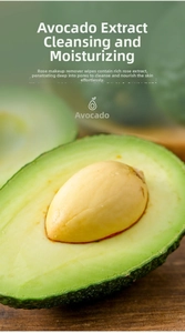 Macro shot of fresh avocado showing texture for deep cleansing makeup remover wipes