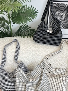 Damen Karierte Canvas Tote Bag Große Kapazität Lässige Schultertasche Mit Herzmuster Magnetverschluss Seersucker Stoff
