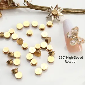 Rodamientos giratorios dorados de 360 grados para decoración de joyas de uñas DIY