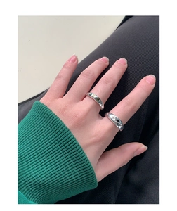 Close-up of S925 silver ring featuring geometric multi-color zircon inlay on hand