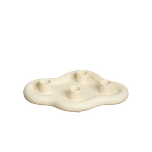 Bougeoir minimaliste en céramique en forme de nuage avec quatre fentes pour décor de table