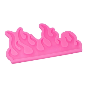 Rose pink silicone flame mold for DIY cake decoration and chocolate crafts