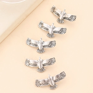 Retro silver eagle alloy charm beads for dreadlocks and DIY jewelry hair accessories