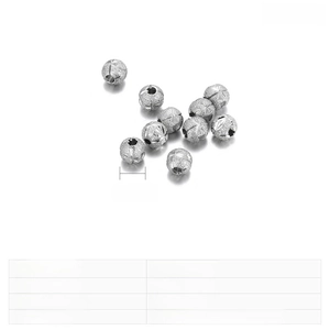 Detail of 5mm stainless steel beads with a textured sandblasted finish for jewelry