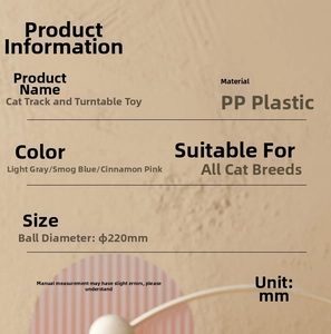 Spécifications de taille et détails du matériau PP pour ce jouet circuit chat de 220mm
