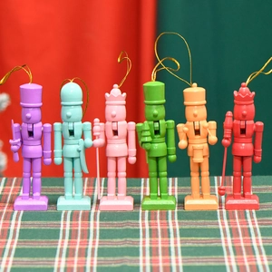 Nutcracker Soldier Ornaments Colorful Wooden Painted Hanging Decorations Classic Christmas Tree Holiday Home Decor Gifts