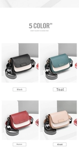 Detailed grid view of stylish women's crossbody bags with striped straps and panda charm