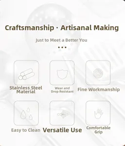 Detailed view of durable stainless steel kitchen utensils with focus on ergonomic handle